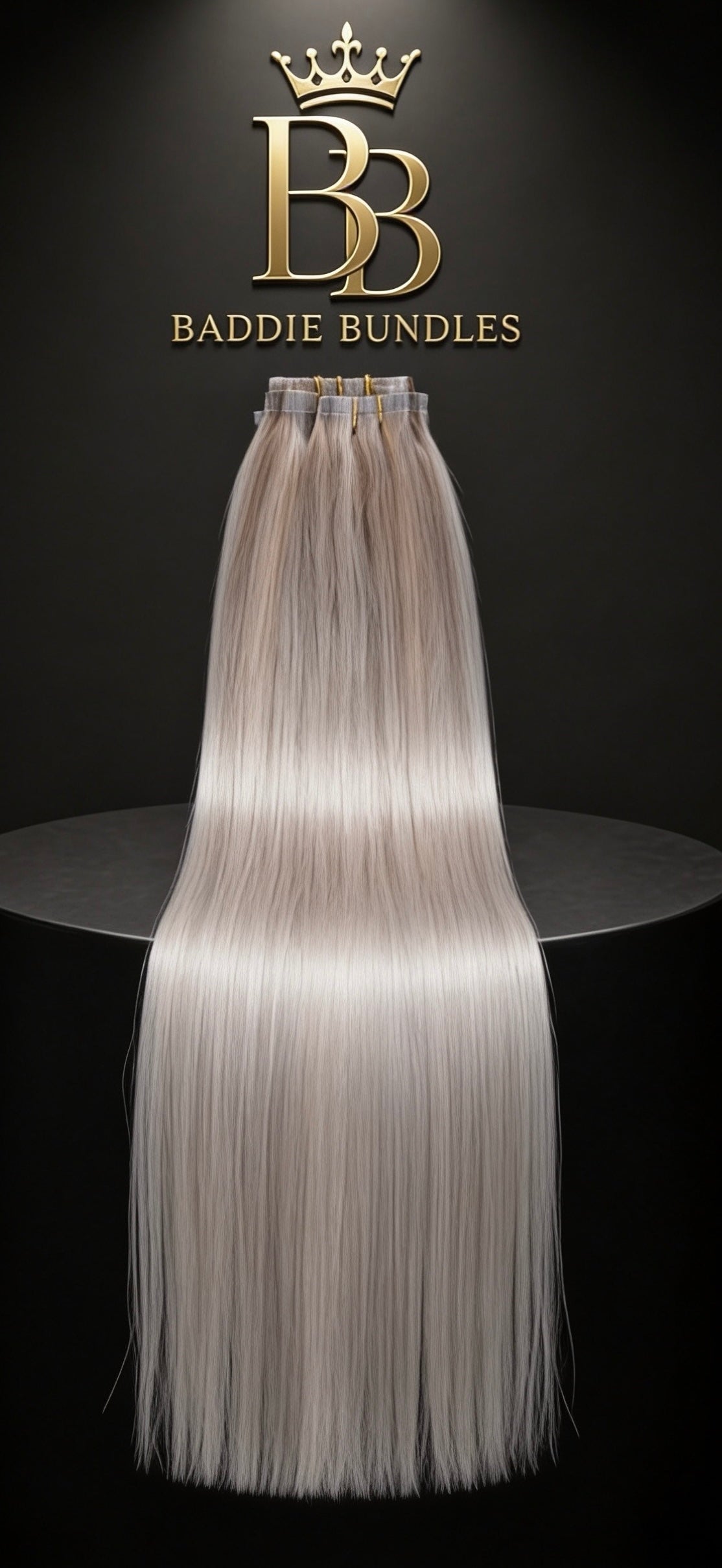 Koele blonde kleur met assige highlights 160g seamless PU clip-in extensions BaddieBundlesStore real human. Hair 