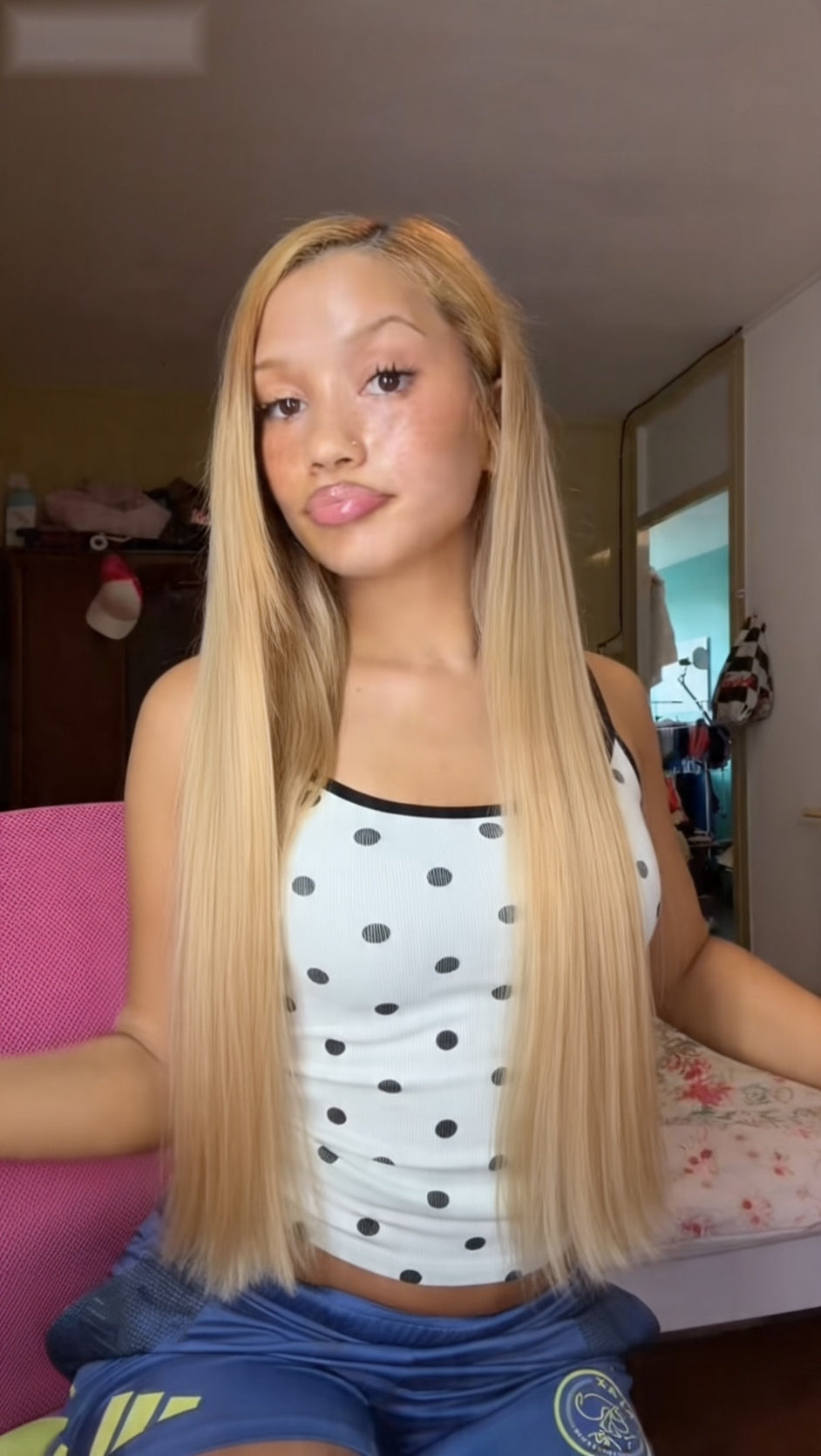 24 inch Seamless PU clip-in extensions balayage real human hair 160g baddiebundlesstore Alyssa