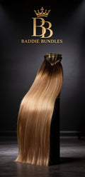 🟢 Seamless PU Clip-In Extensions Balayage 20inch | Kleur #4/27/60