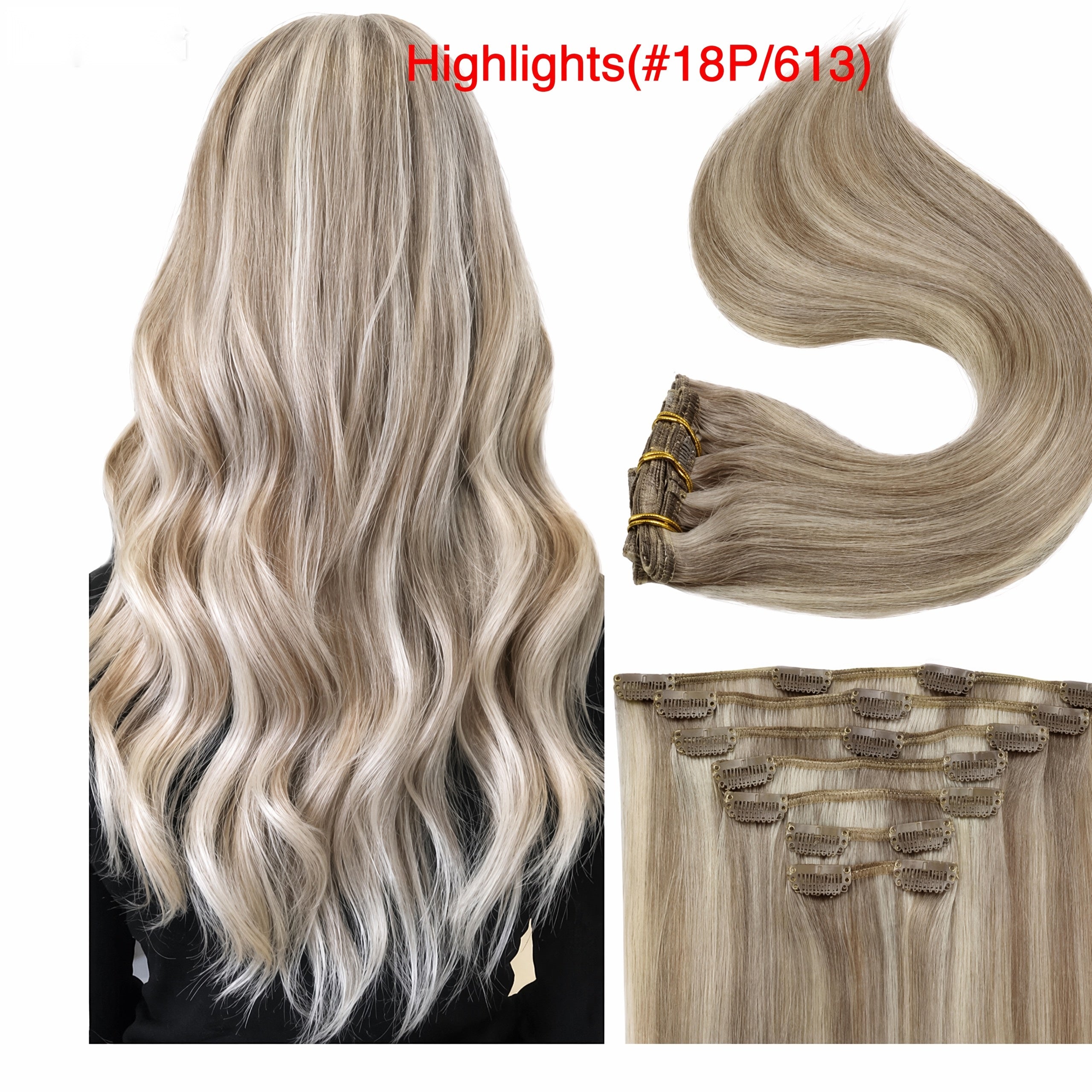 160g real human hair PU Clip-ins extensions baddiebundlesstore