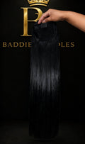 Ponytail extension van 100% Virgin human hair in kleur #2, steil | BaddieBundlesStore