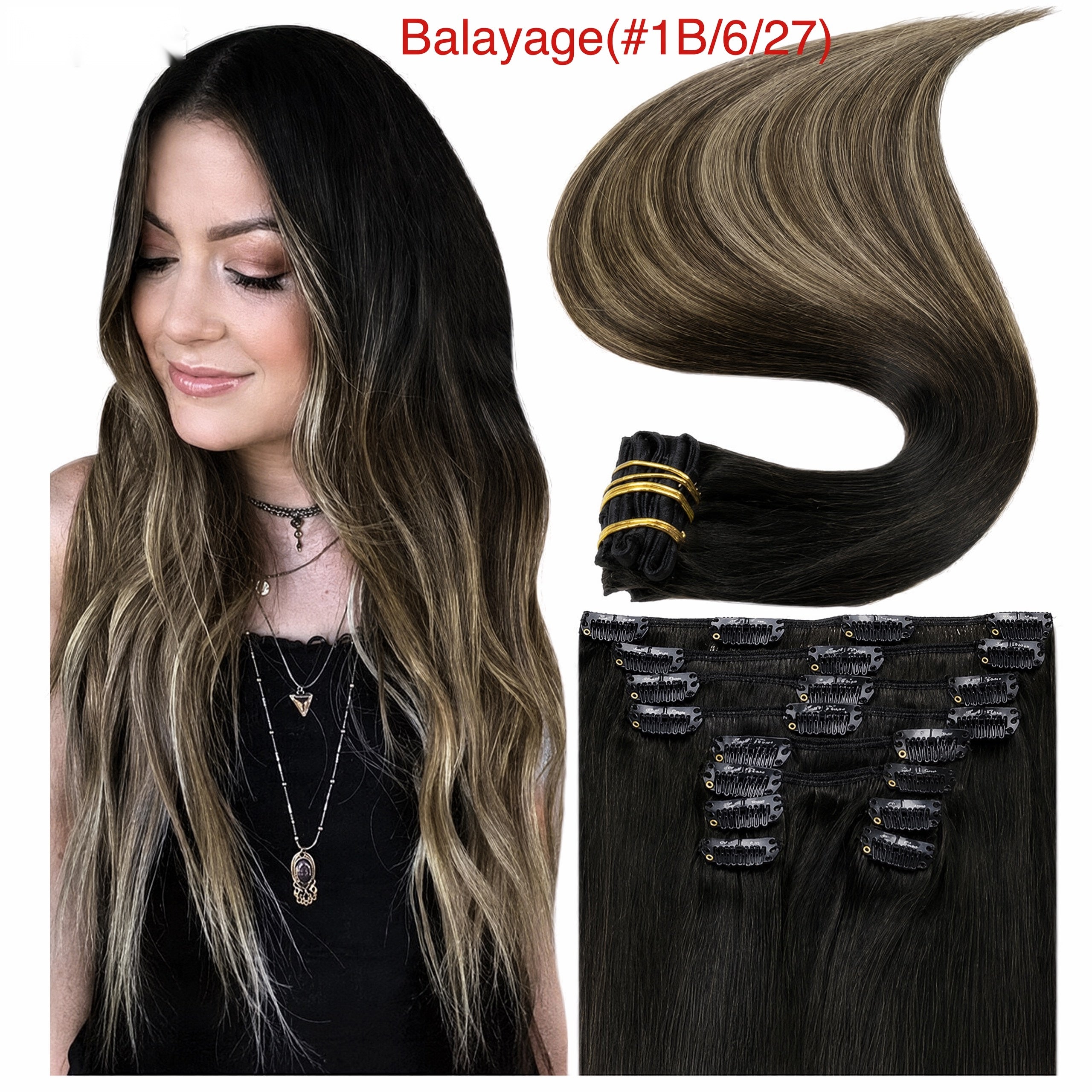 160g real human hair PU Clip-ins extensions baddiebundlesstore
