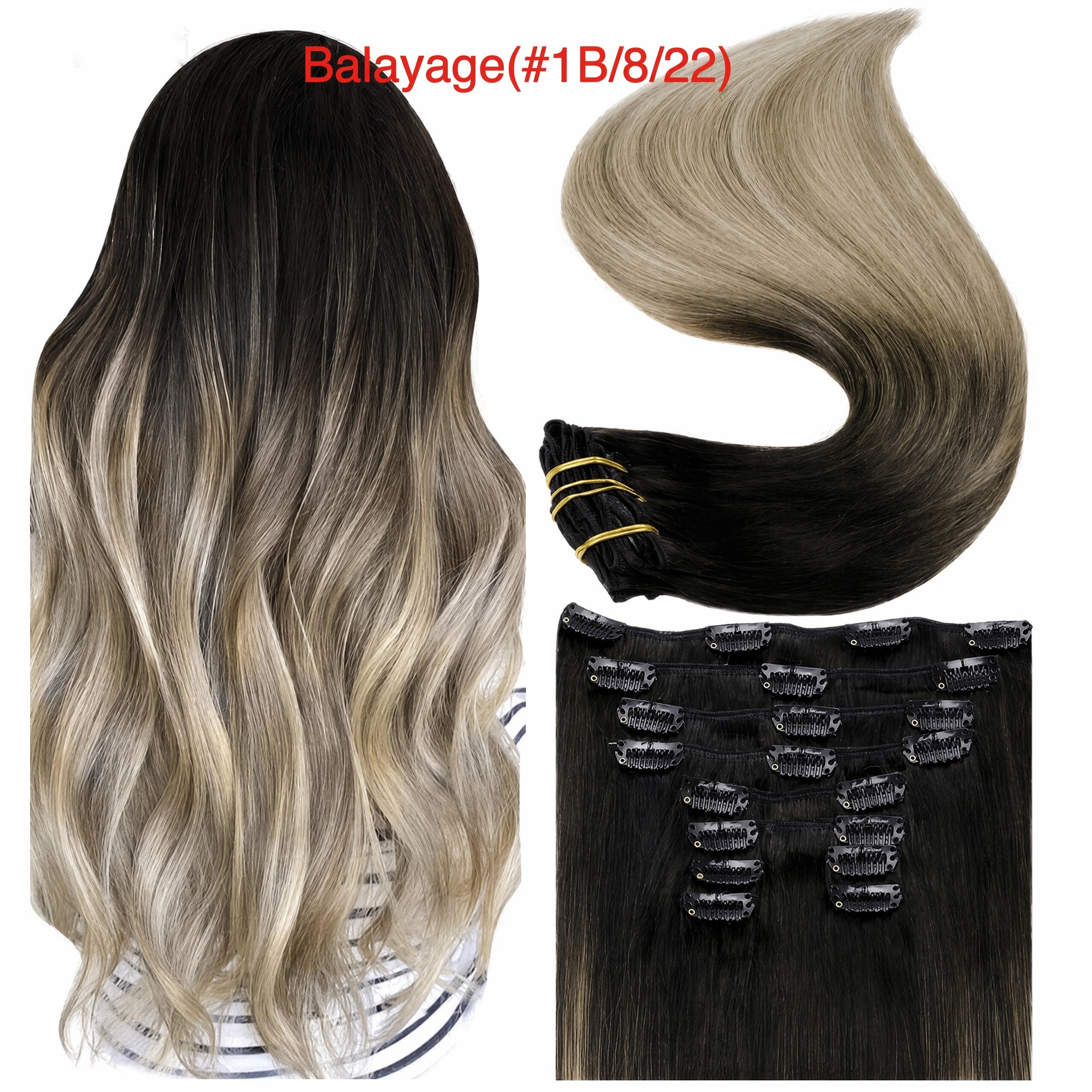 160g real human hair PU Clip-ins extensions baddiebundlesstore