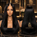 V-Part Wig donkere kleuren 200-250g Remy human hair BaddieBundlesStore
