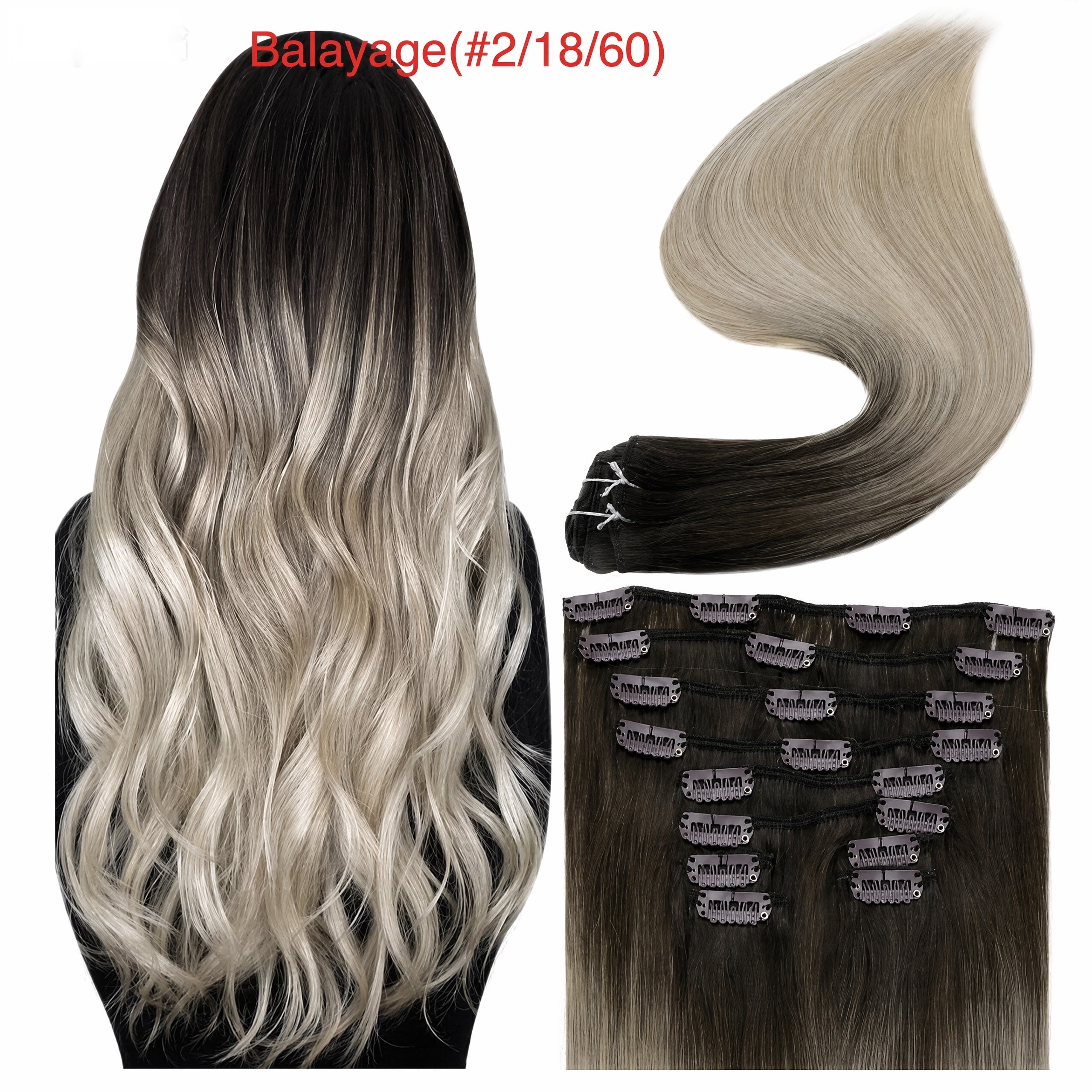 160g real human hair PU Clip-ins extensions baddiebundlesstore