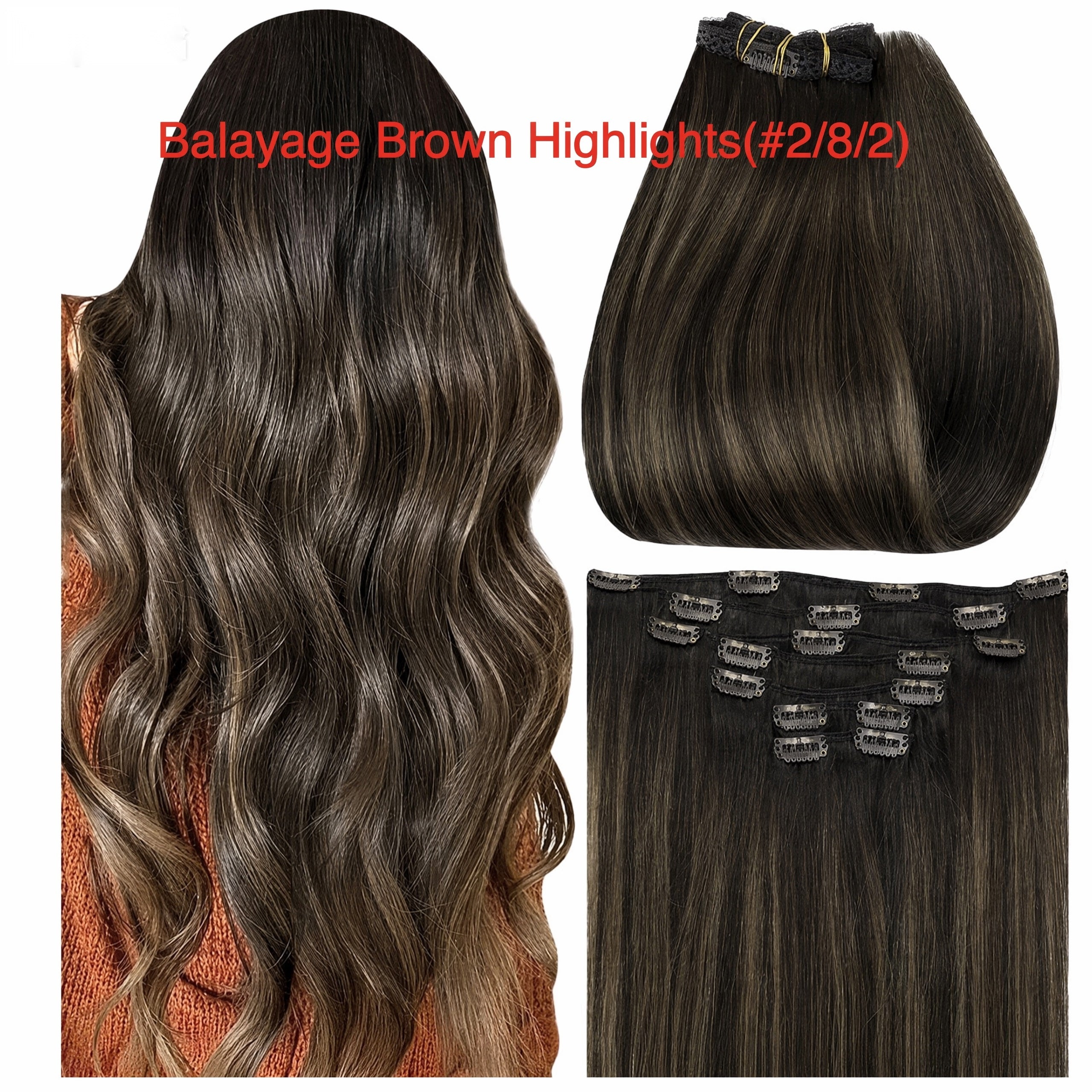 160g real human hair PU Clip-ins extensions baddiebundlesstore