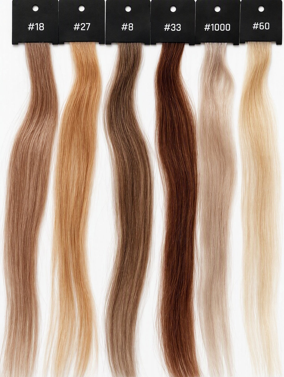 Kleurstrengen echt haar #18, #27, #8, #33, #1000 en #60 voor V-Part Wig lichte kleuren | BaddieBundlesStore