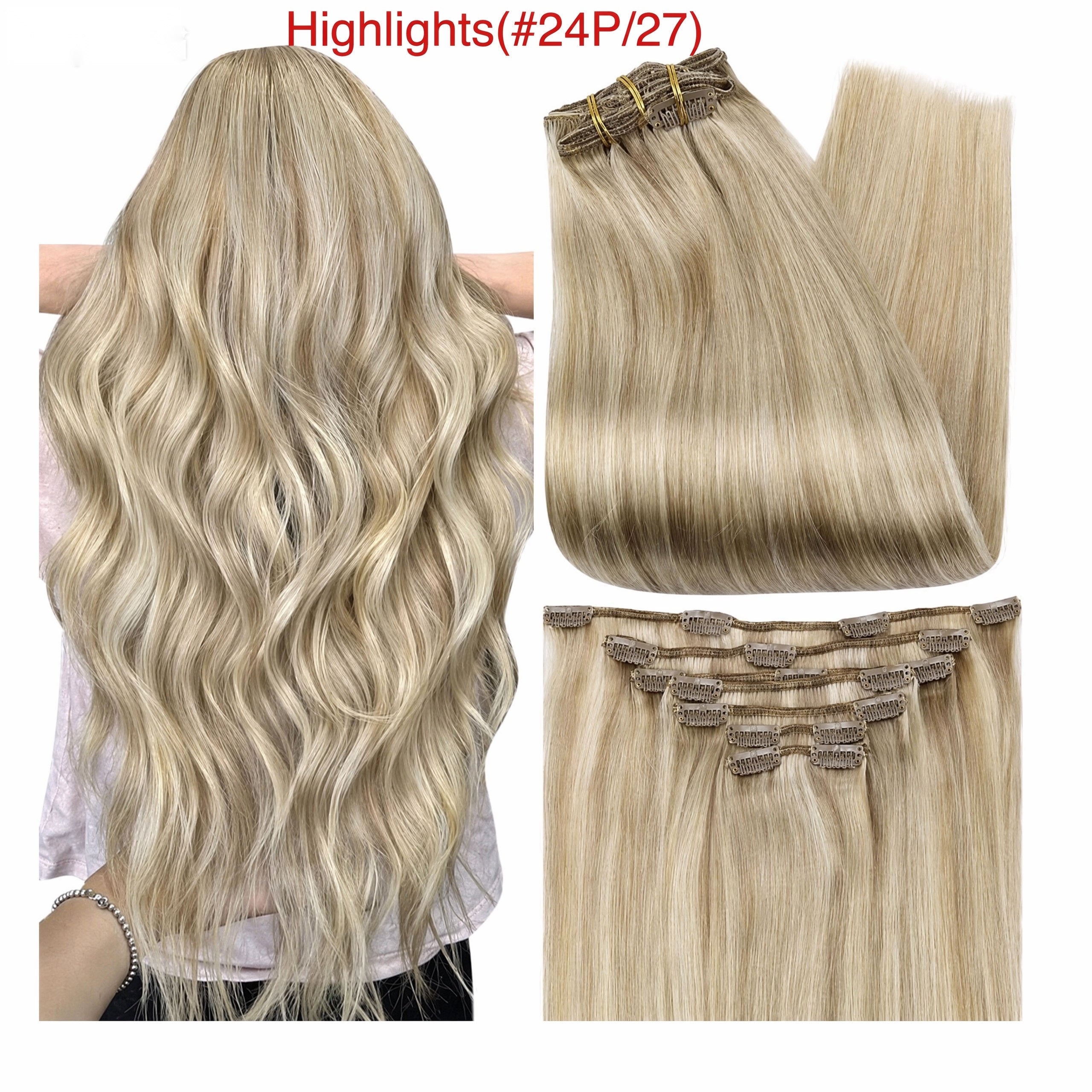 160g real human hair PU Clip-ins extensions baddiebundlesstore