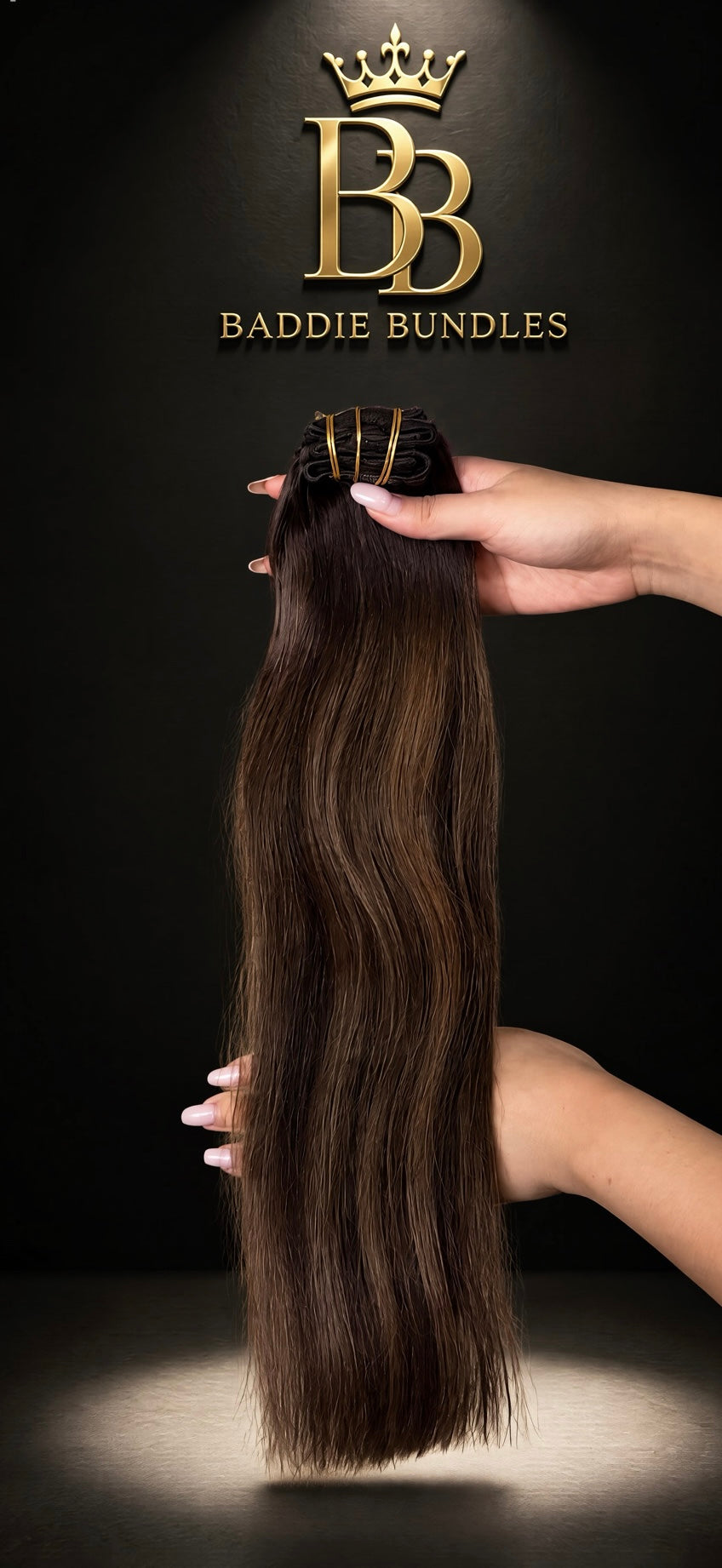 Seamless PU clip-in extensions van echt haar in balayage kleur #2/6/2 | BaddieBundlesStore