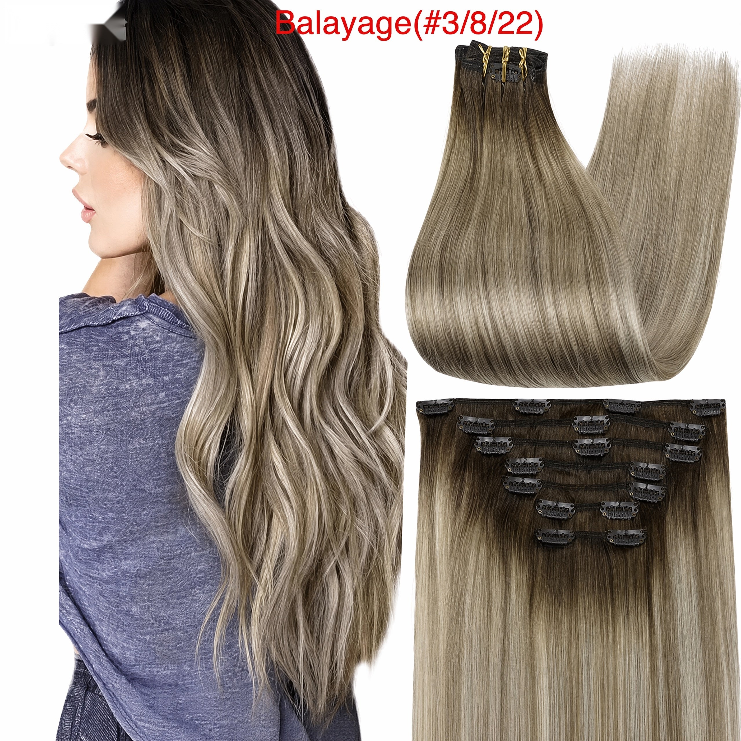160g real human hair PU Clip-ins extensions baddiebundlesstore