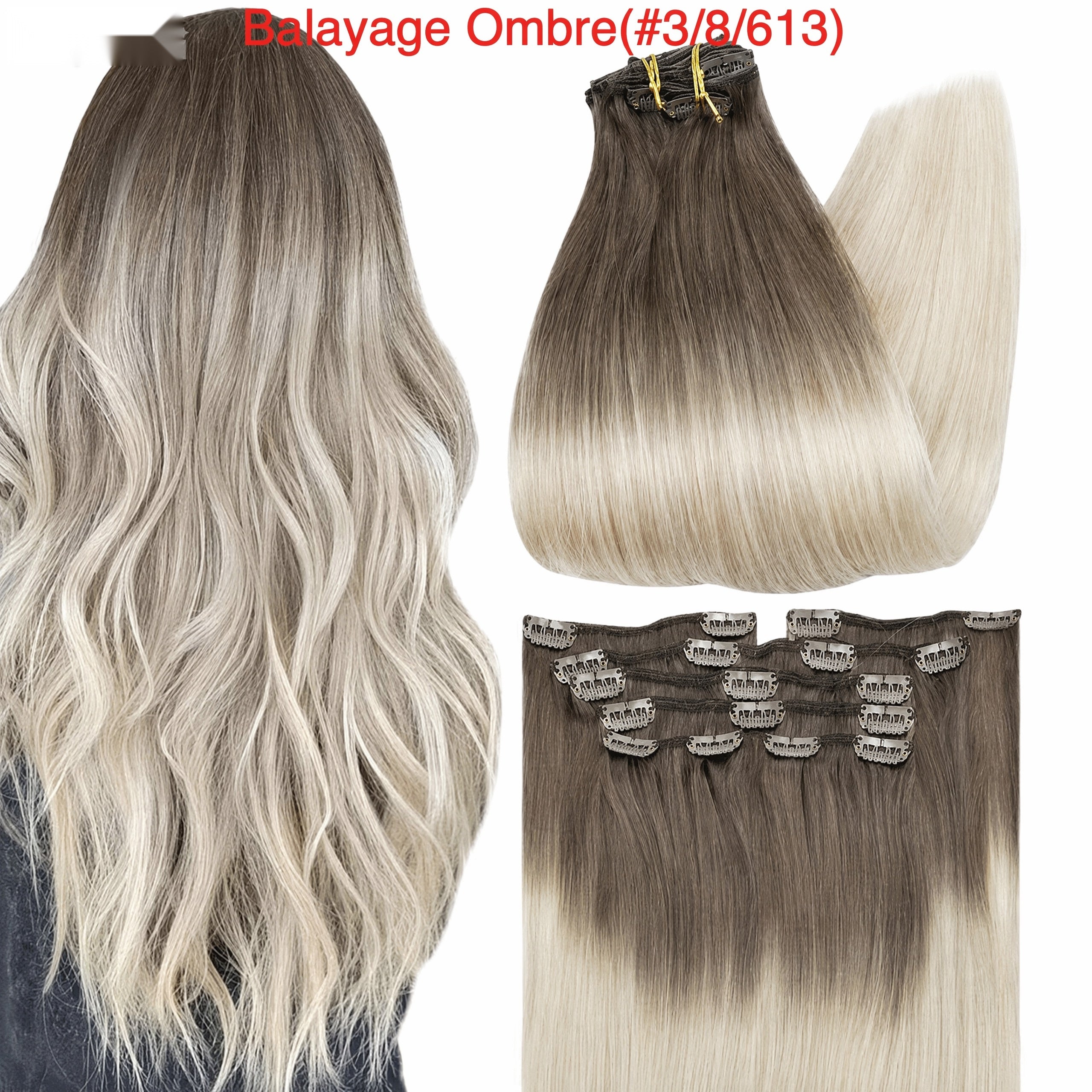 160g real human hair PU Clip-ins extensions baddiebundlesstore