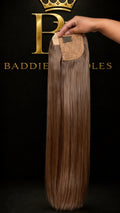 Ponytail extension van 100% Virgin human hair in kleur #6 middenbruin | BaddieBundlesStore