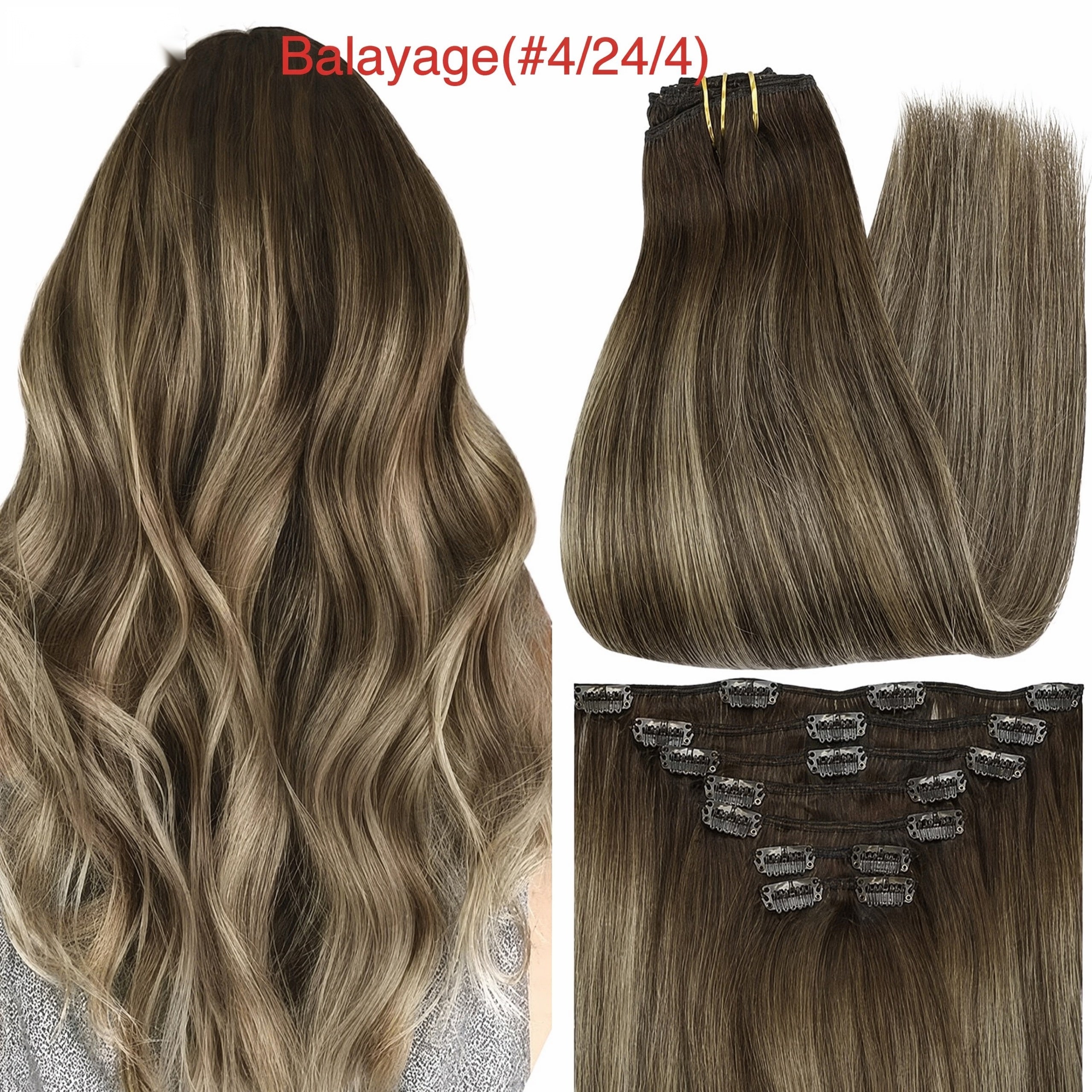 160g real human hair PU Clip-ins extensions baddiebundlesstore