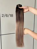 Clip-in extensions van echt haar in kleur #2/6/18 | BaddieBundlesStore