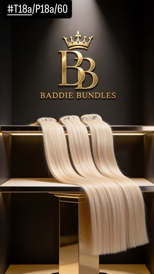 BB Express 160g Seamless PU Clip-In Extensions Balayage T18a/P18a/60 22 inch straight human hair BaddieBundlesStore