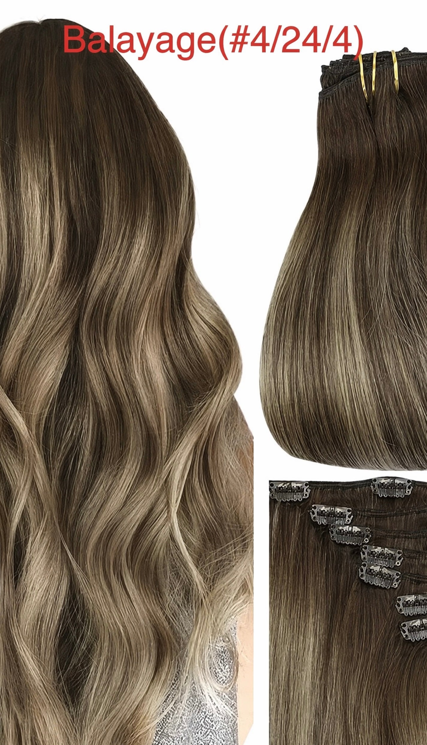  Luxury Balayage Blend Seamless Clip-In Hair Extensions 160g Human Hair — premium haarextensies met balayage kleurverloop