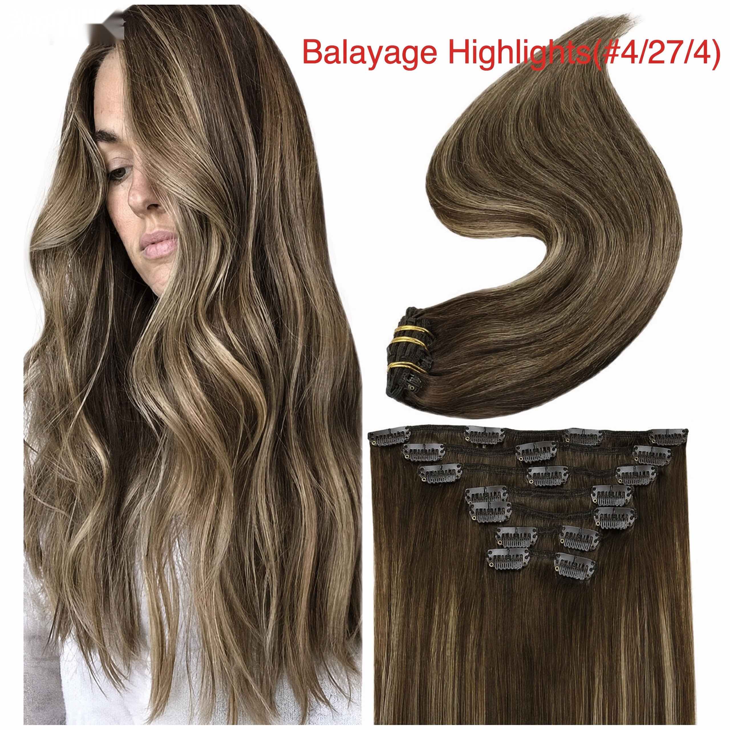 160g real human hair PU Clip-ins extensions baddiebundlesstore