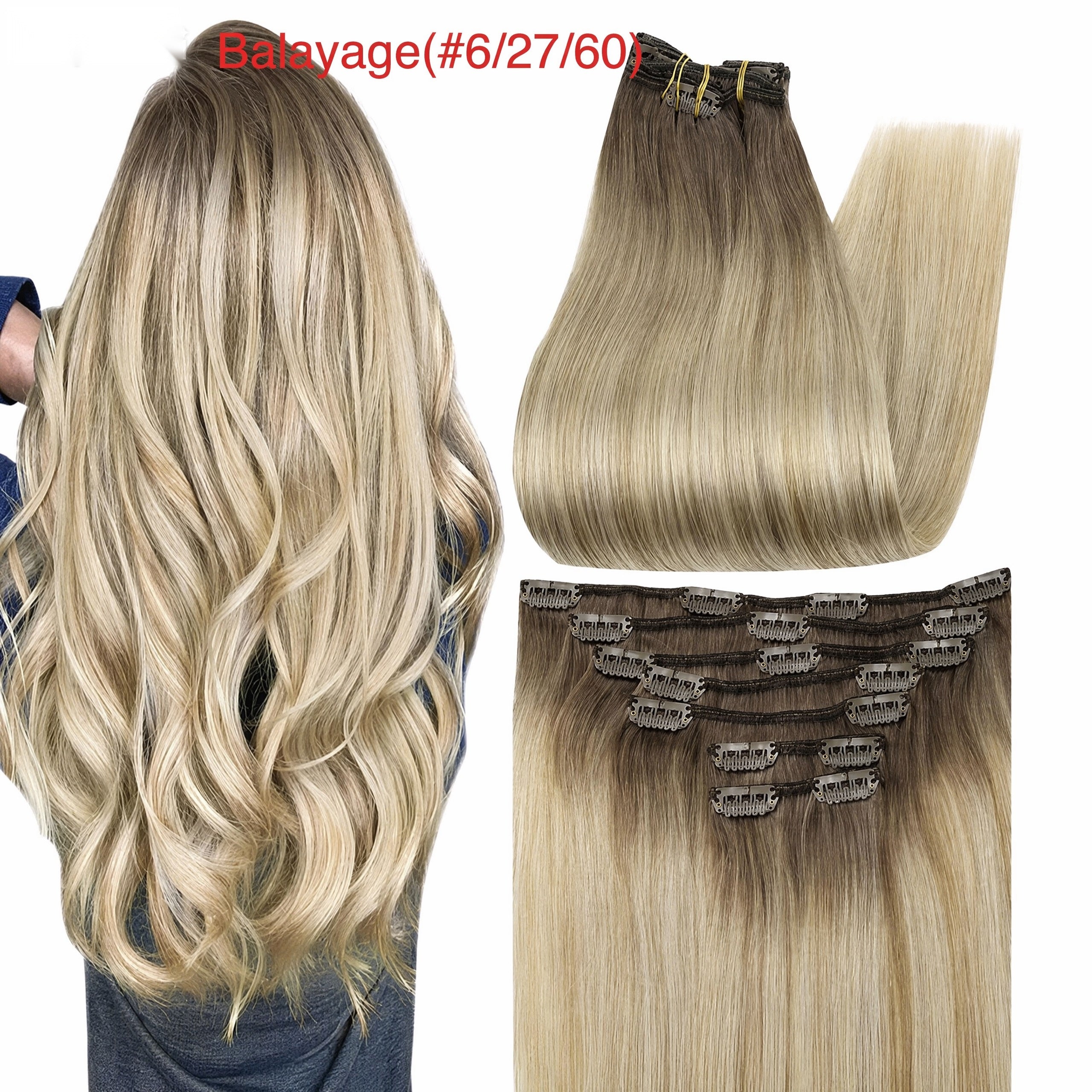 160g real human hair PU Clip-ins extensions baddiebundlesstore