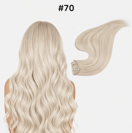 Balayage seamless pu clip-in extensions real human HAIR BaddieBundlesStore 