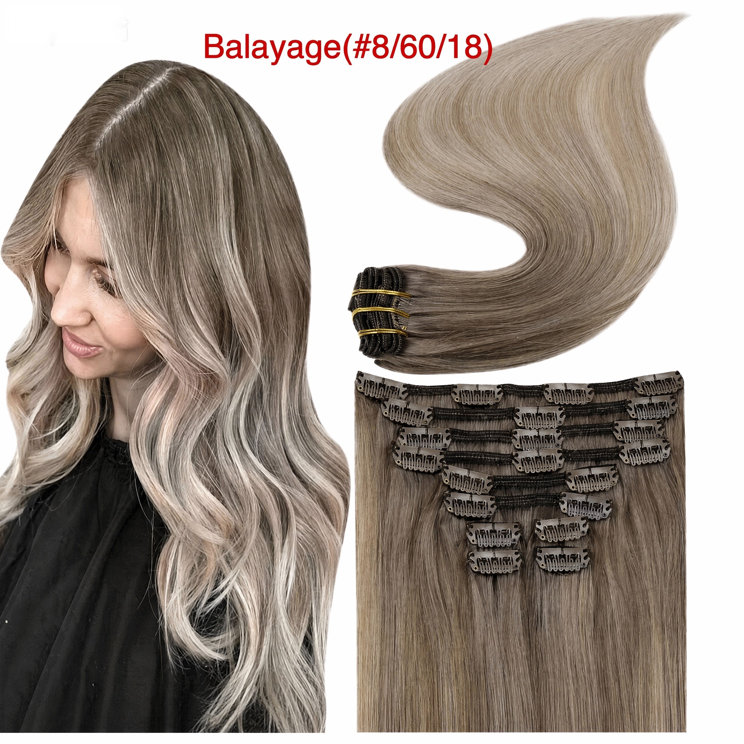 160g real human hair PU Clip-ins extensions baddiebundlesstore