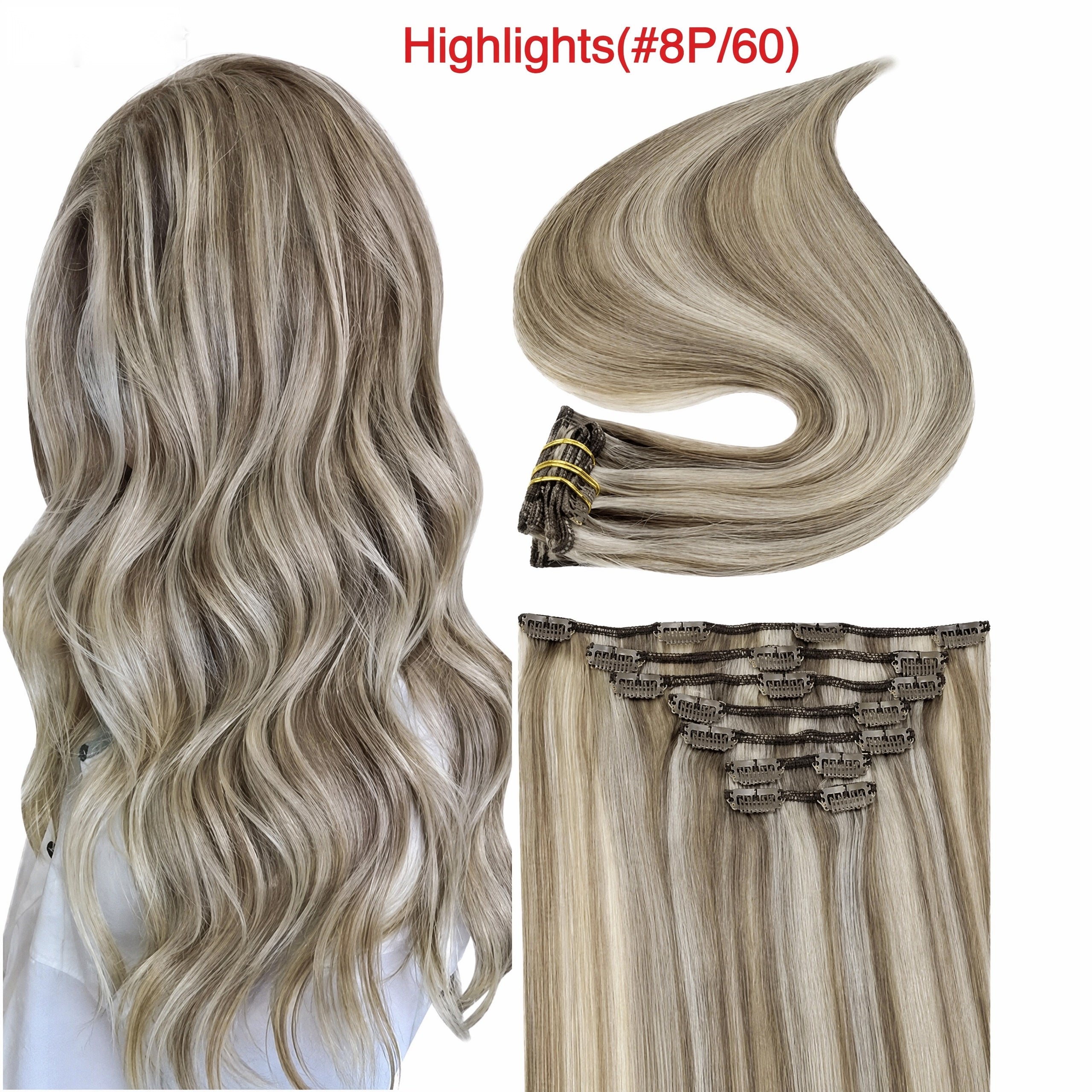 160g real human hair PU Clip-ins extensions baddiebundlesstore