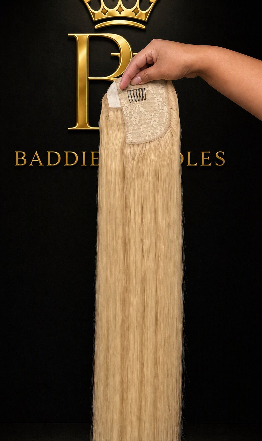 Ponytail extension van 100% Virgin human hair in kleur #24 licht goudbeige blond | BaddieBundlesStore