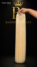 Ponytail extension kleur 613 platinum blonde – 100% virgin human hair | Baddie Bundles