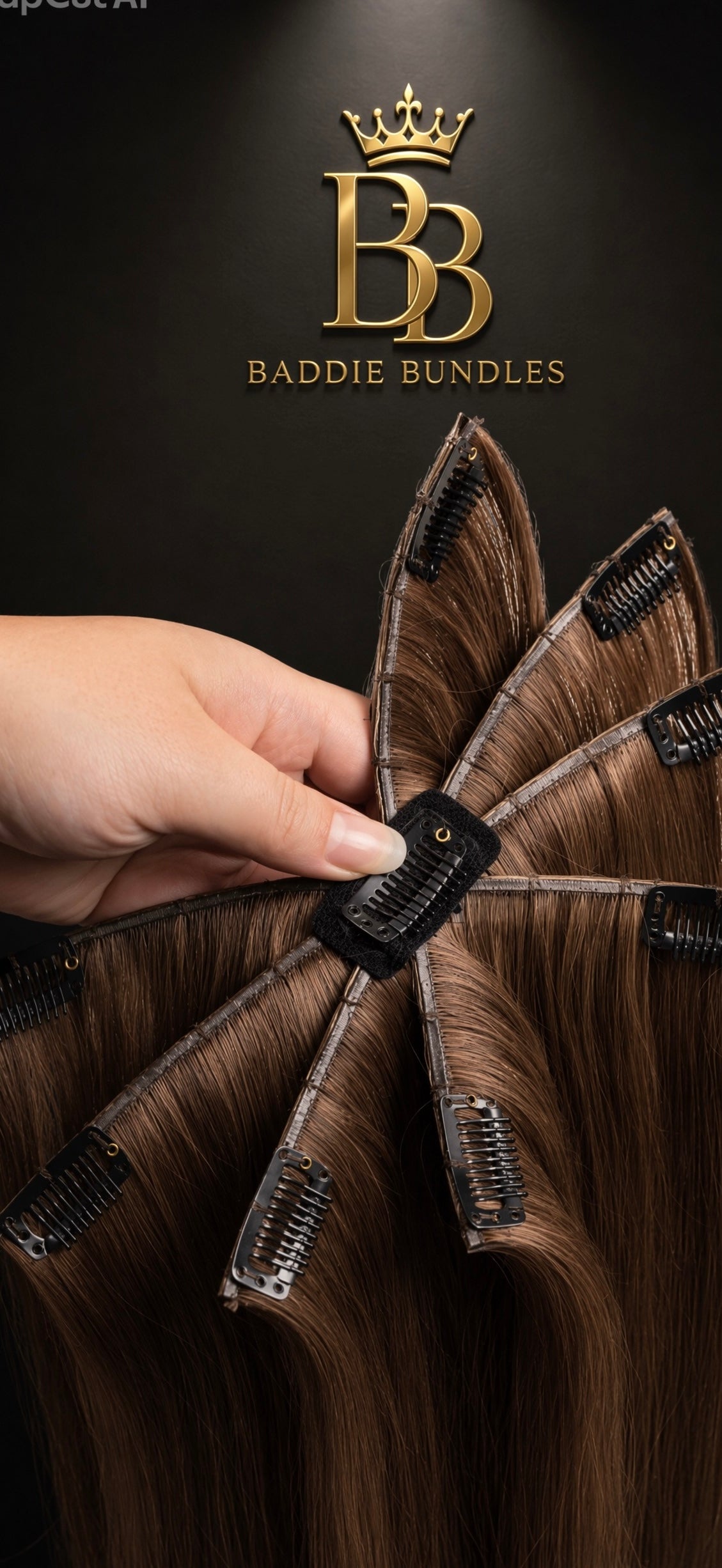 Mokka octopus clip-in Virgin hair 160g real human hair luxury hair BaddieBundlesStore 
