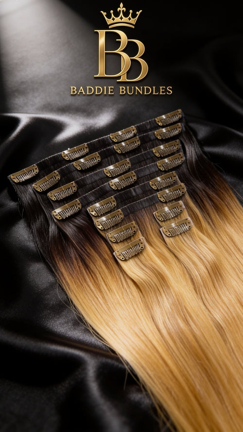 Seamless PU clip-in extensions 160g van echt haar BaddieBundlesStore