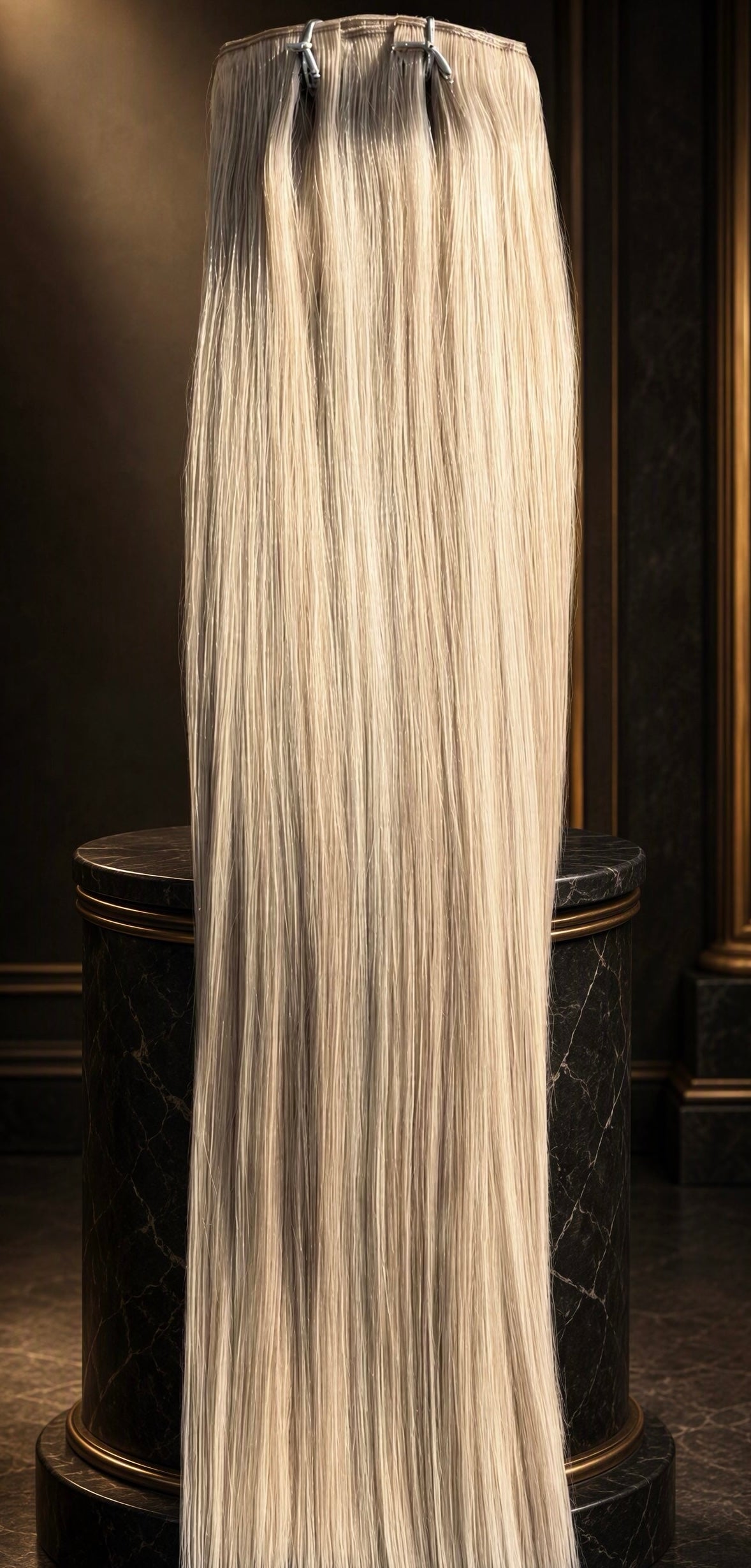 Seamless PU clip-in extensions T18AP18A/60, asblond naar platina balayage, 100% human hair op display, BB Express | BaddieBundlesStore