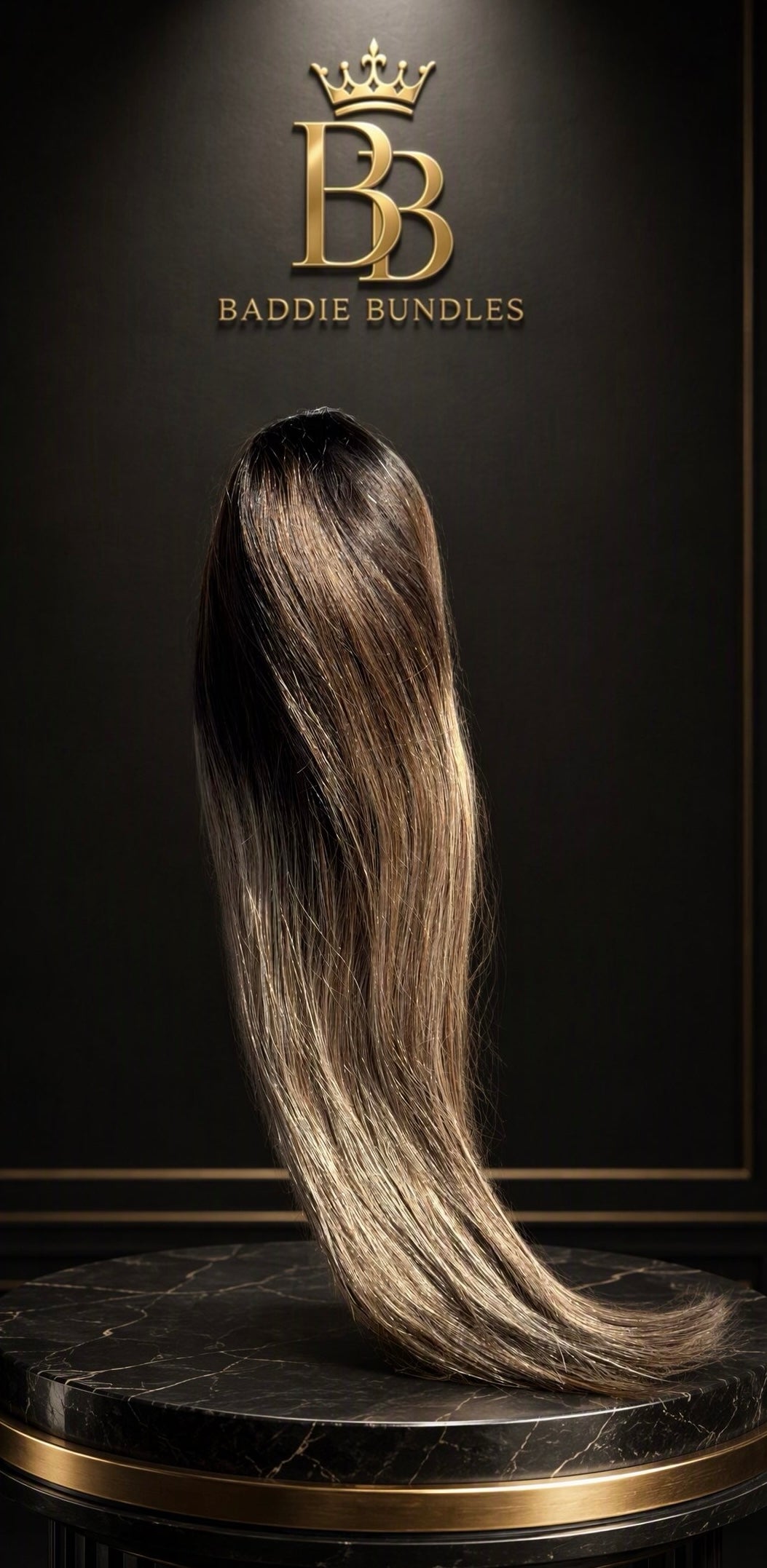 BB Express V-Part Wig 20 inch #1B/4/27: donkerbruine aanzet met warme goudblonde balayage, 250g Remy echt haar | BaddieBundlesStore