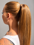 Ponytail 150g virgin human hair balayage – side view luxury finish Baddie Bundles
