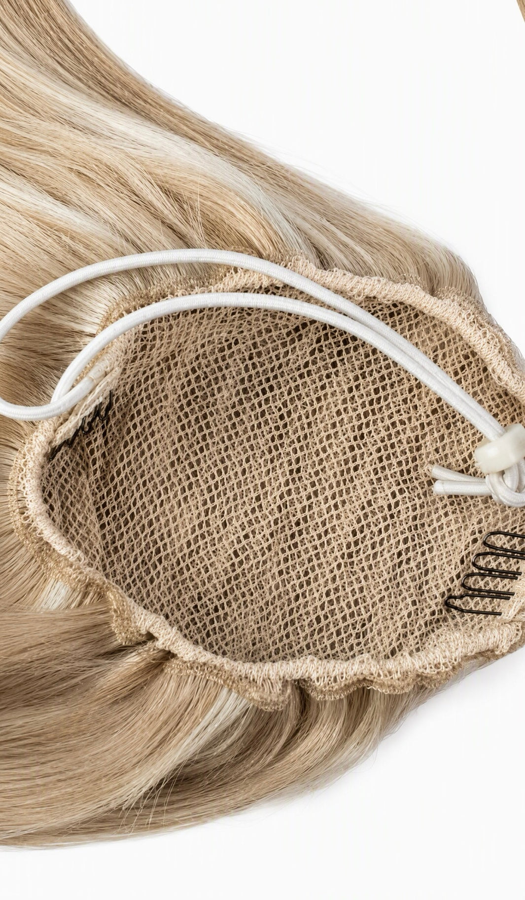 Binnenkant ponytail extension: haarnetje met kammetjes en trekkoord, 100% Virgin human hair | BaddieBundlesStore