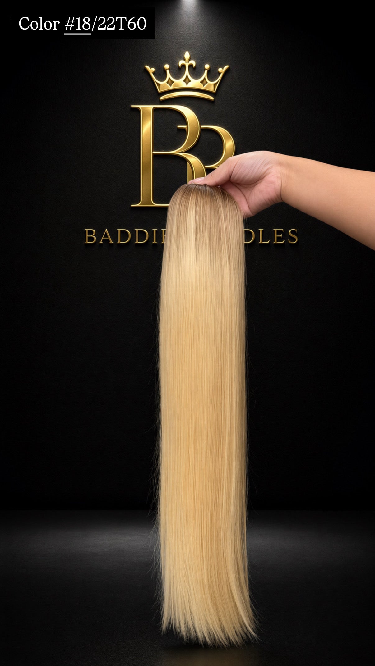Lichtblonde balayage ponytail extension van 100% virgin human hair, kleur #18/22T60