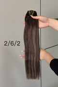 Clip-in extensions van echt haar in kleur #2/6/2 | BaddieBundlesStore
