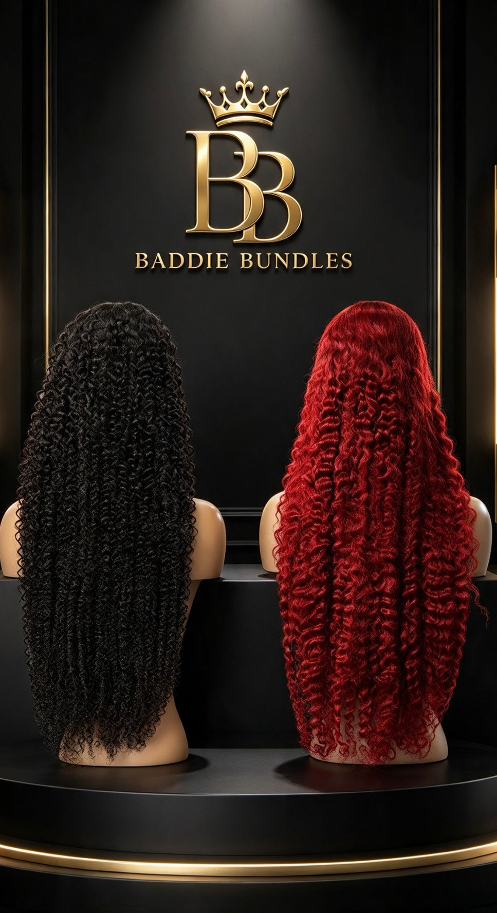 Krullen wigs in BBK37 Jet Black en BBK10 Truly Red – BaddieBundlesStore