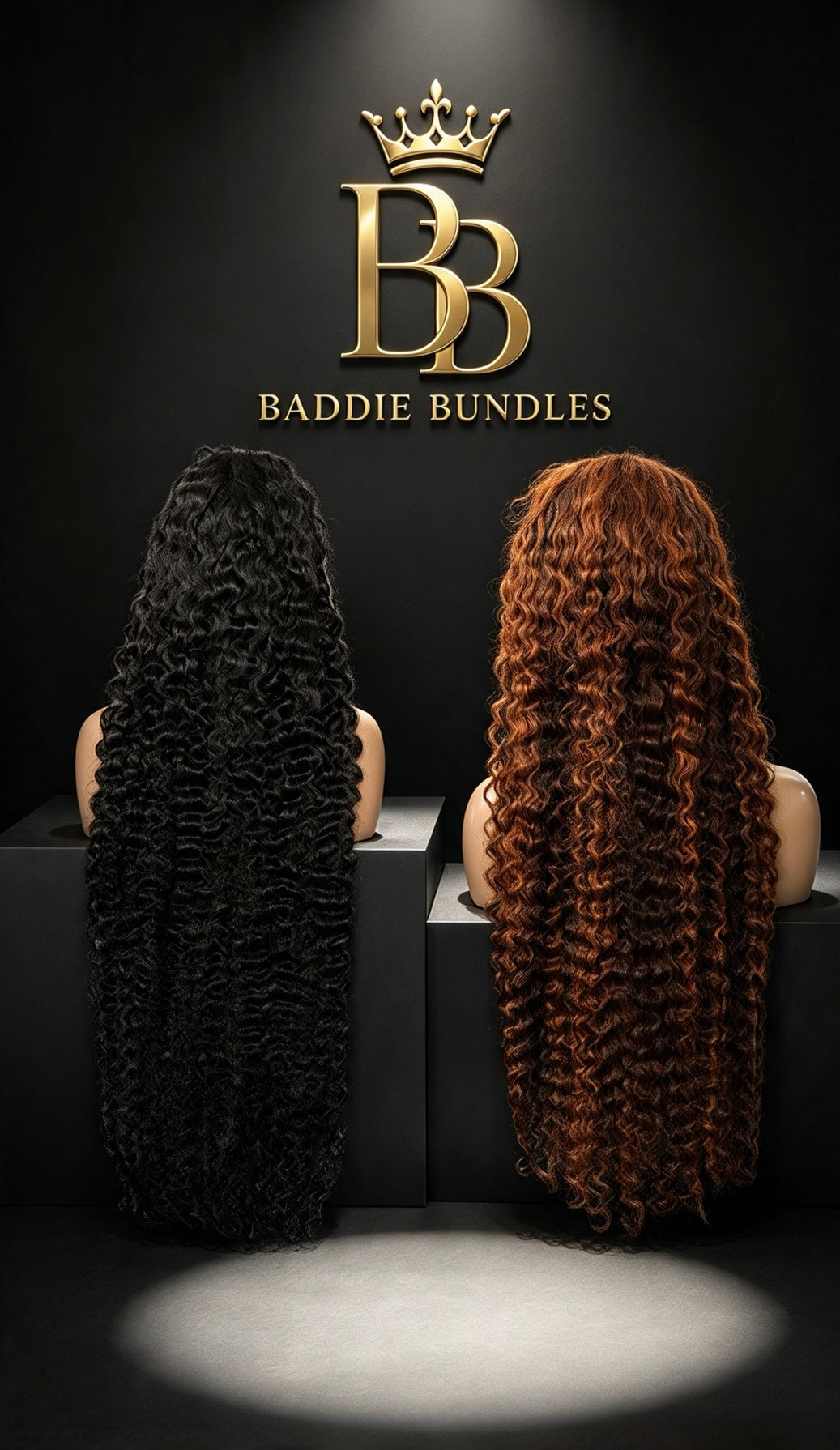 Krullen wigs in BBK37 Jet Black en BBK17 Copper Brown – BaddieBundlesStore
