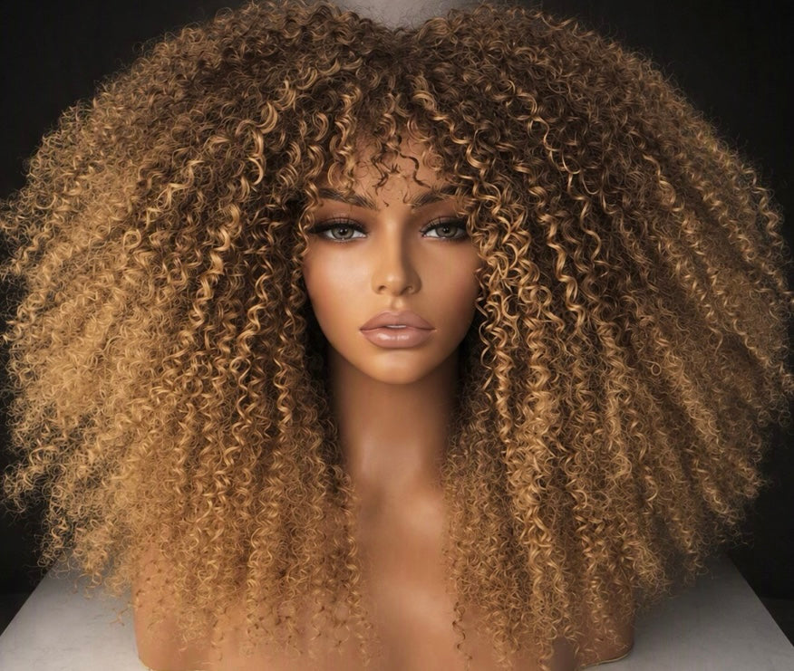 BB Curls V-Part Wig Balayage | Krullen & Straight | 250g-300g | Virgin Human Hair | Op Maat