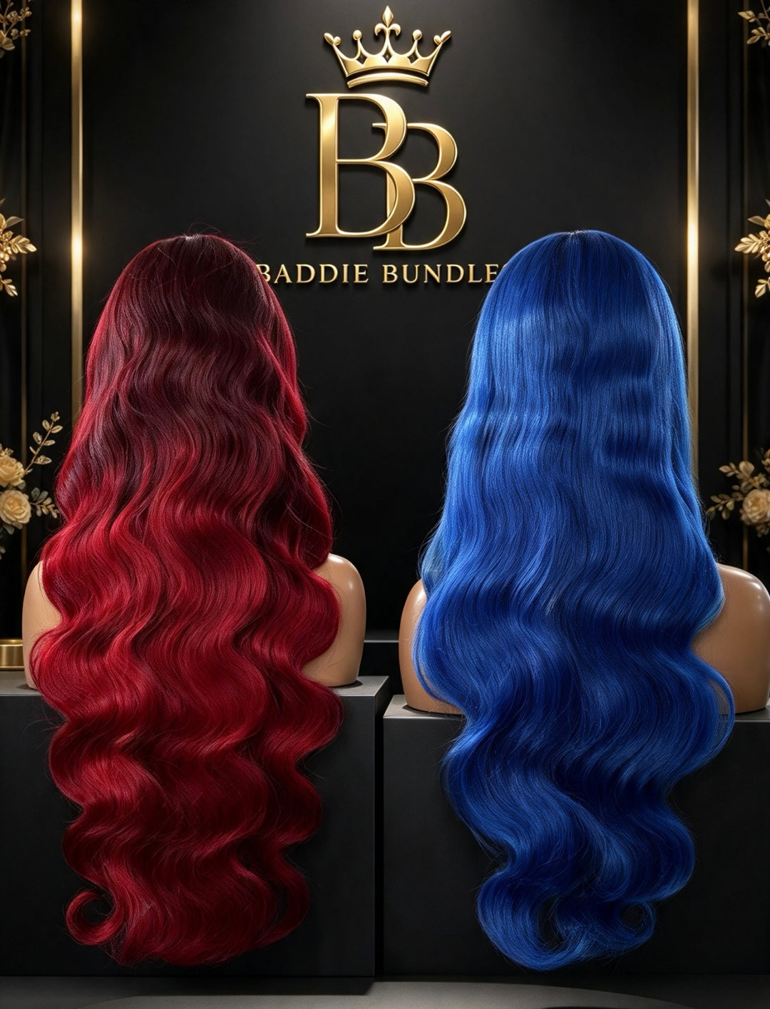 Wigs in BBK13 Wild Cherry en BBK51 Sapphire Blue – BaddieBundlesStore