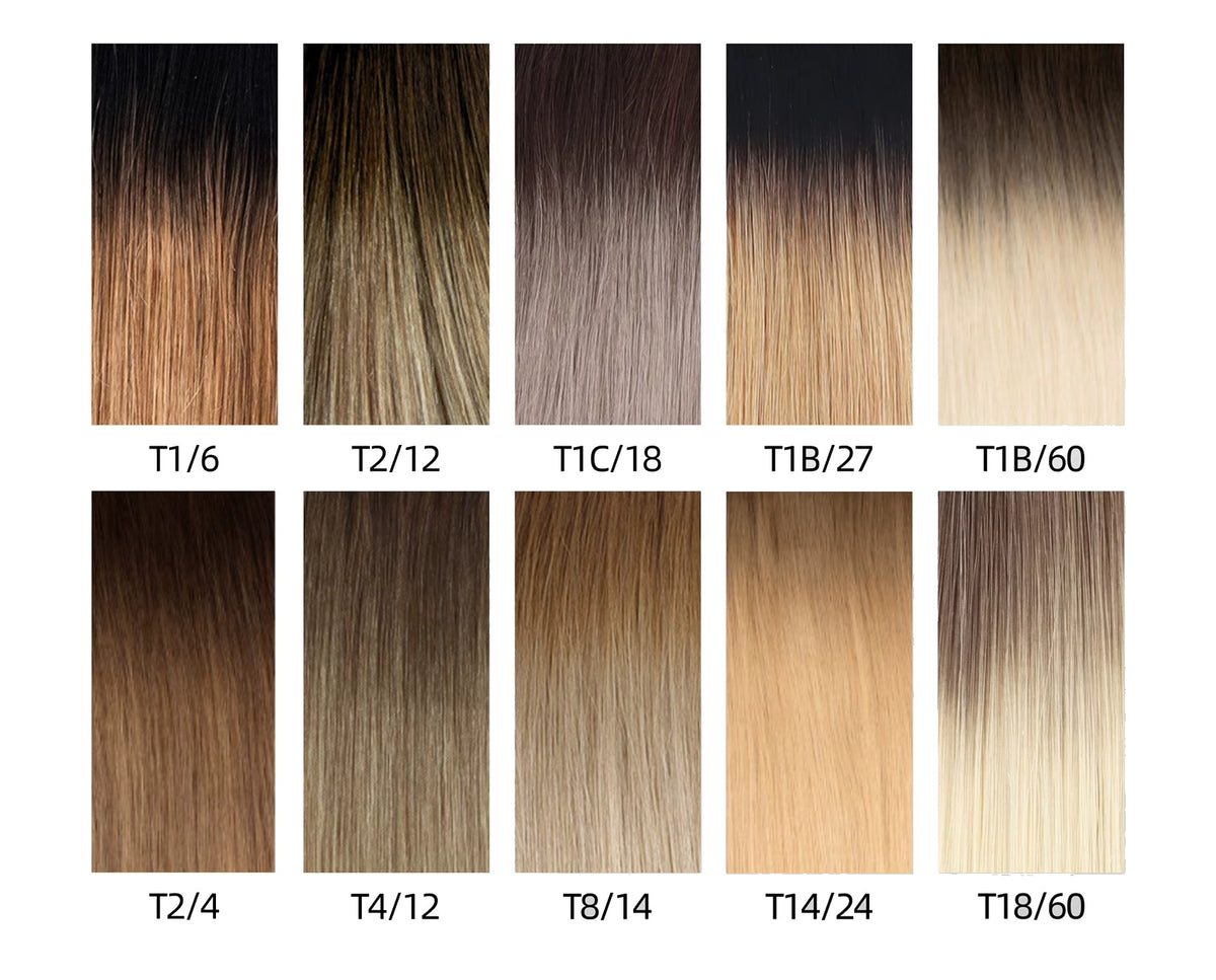 Kleurkaart balayage ombre kleuren Octopus Clip-In