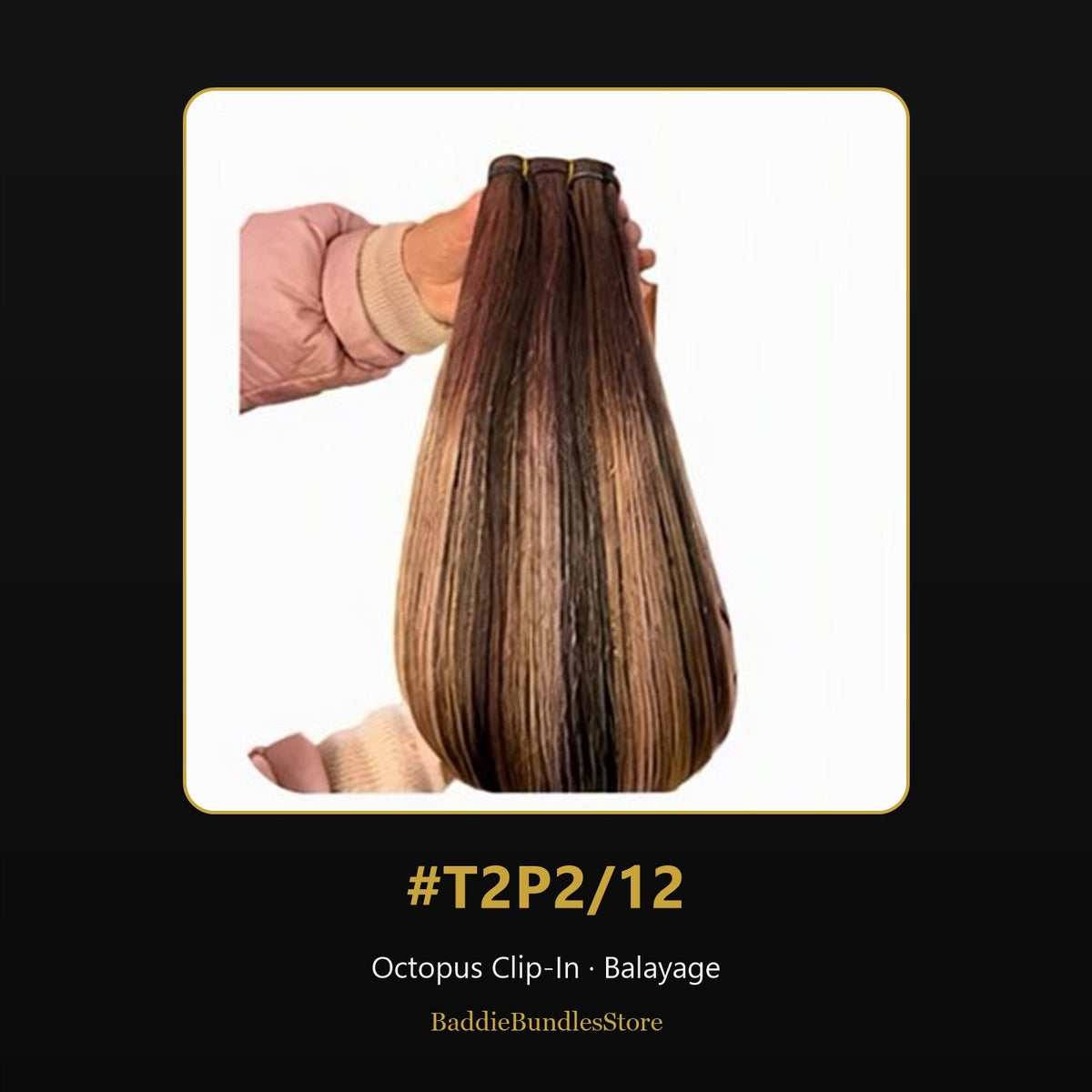 Octopus Clip-In kleur #T2P2/12 - Balayage | BaddieBundlesStore