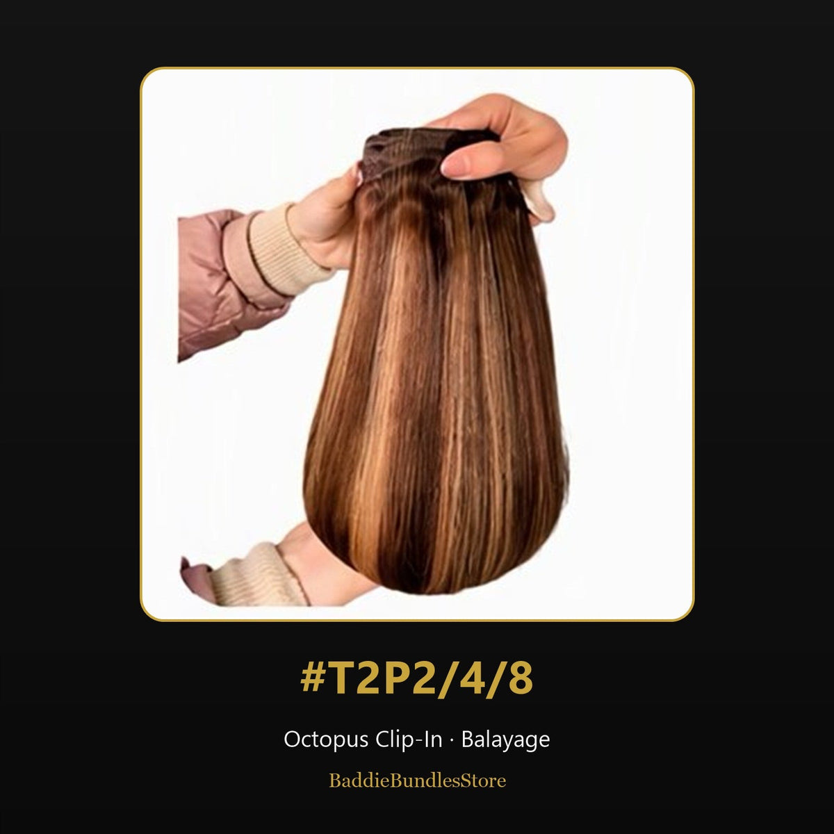 Octopus Clip-In kleur #T2P2/4/8 - Balayage | BaddieBundlesStore