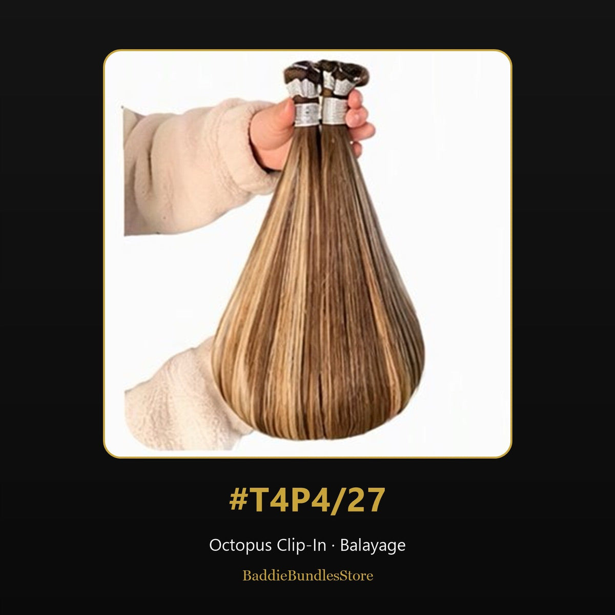 Octopus Clip-In kleur #T4P4/27 - Balayage | BaddieBundlesStore