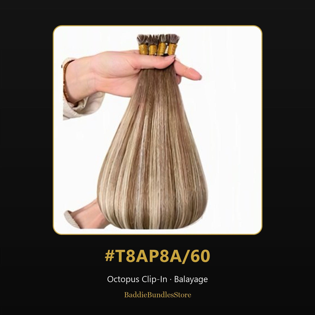 Octopus Clip-In kleur #T8AP8A/60 - Balayage | BaddieBundlesStore
