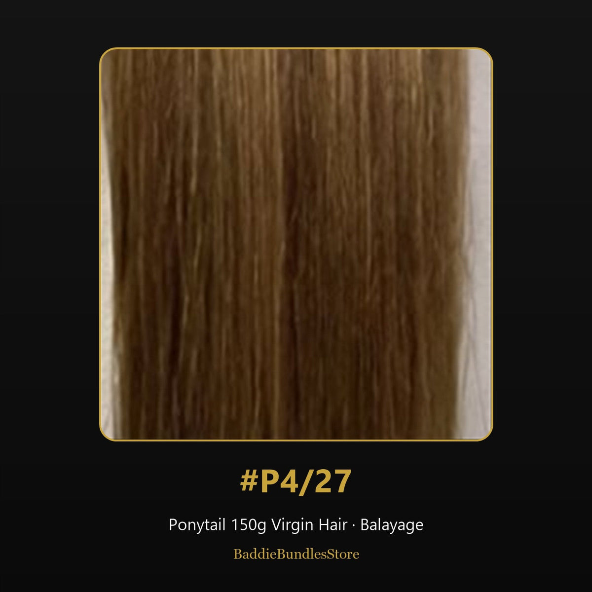 Ponytail 150g Virgin Human Hair kleur #P4/27 - Balayage | BaddieBundlesStore