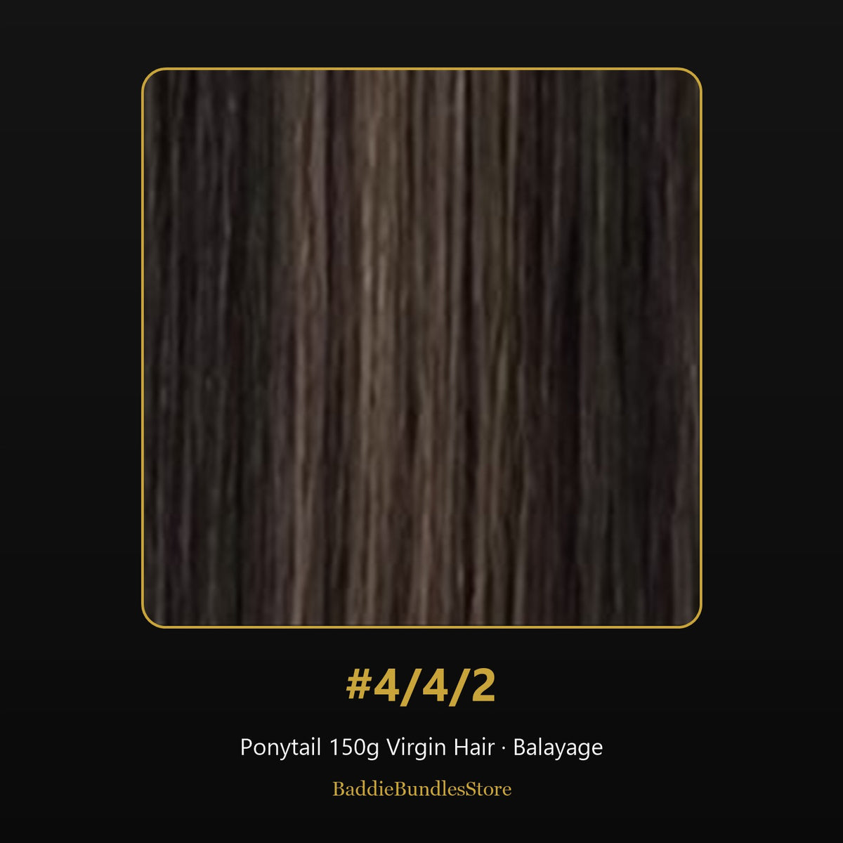 Ponytail 150g Virgin Human Hair kleur #4/4/2 - Balayage | BaddieBundlesStore
