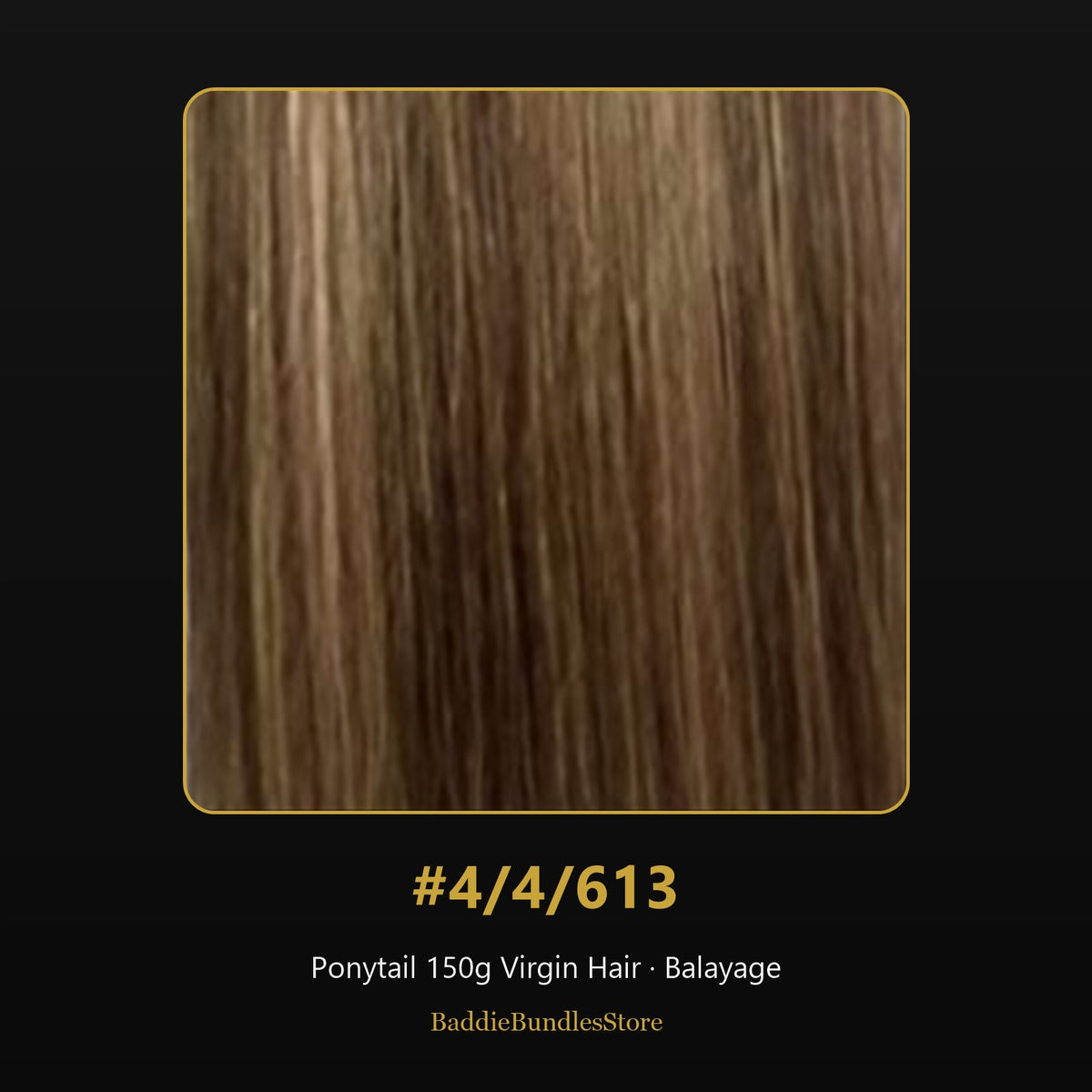 Ponytail 150g Virgin Human Hair kleur #4/4/613 - Balayage | BaddieBundlesStore
