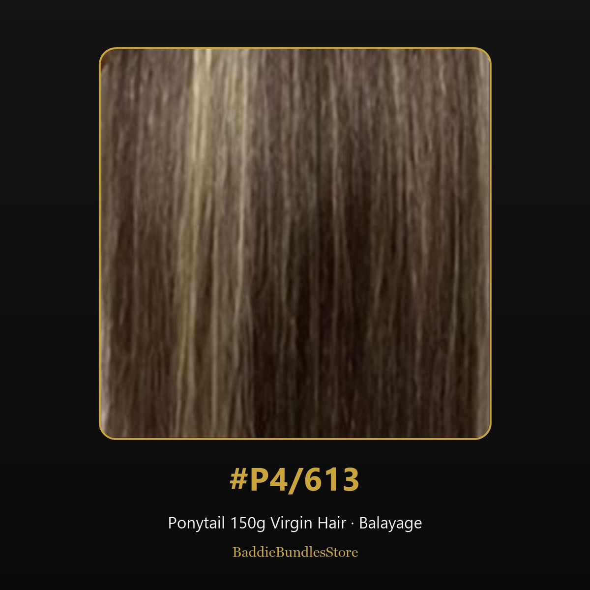 Ponytail 150g Virgin Human Hair kleur #P4/613 - Balayage | BaddieBundlesStore