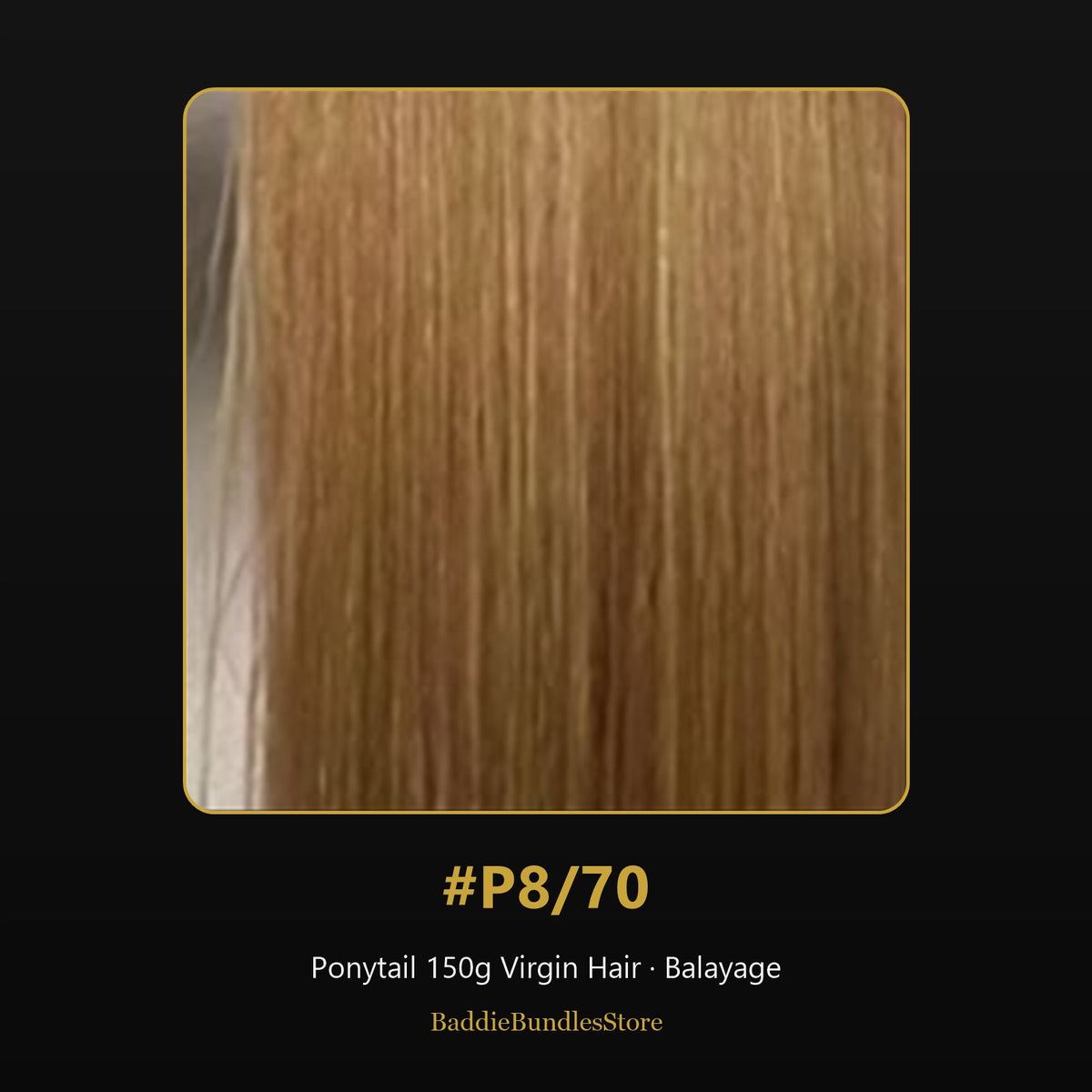 Ponytail 150g Virgin Human Hair kleur #P8/70 - Balayage | BaddieBundlesStore