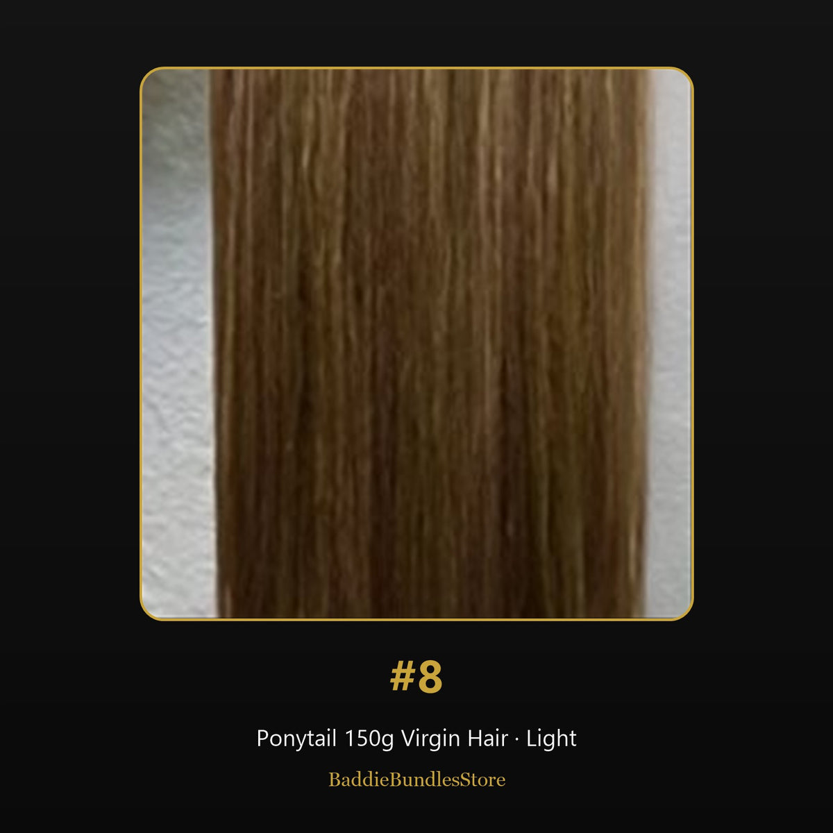Ponytail 150g Virgin Human Hair kleur #8 - Light | BaddieBundlesStore